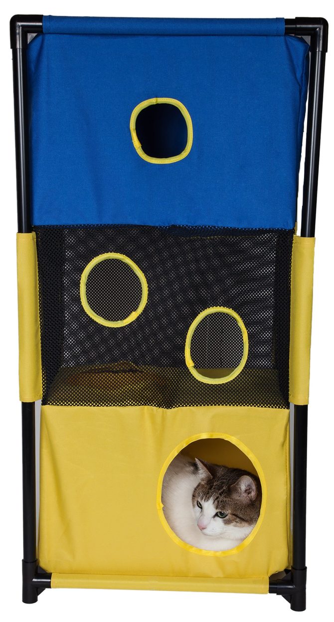 Pet Life Kitty-Square Obstacle Soft Folding Sturdy Play-Active Travel Collapsible Travel Pet Cat House Furniture - Image 16