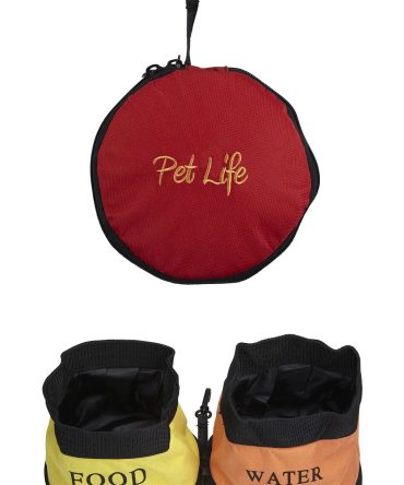 Double Food and Water Travel Pet Bowl