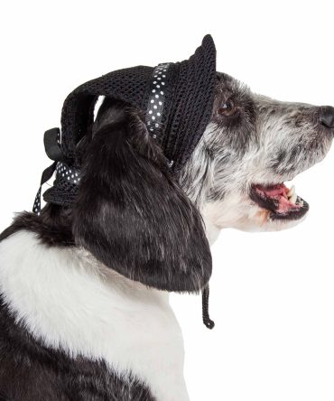 Pet Life 'Sea Spot Sun' Uv Protectant Adjustable Fashion Mesh Brimmed Dog Hat Cap