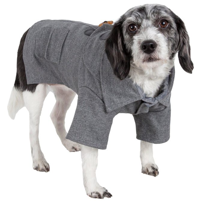Military Static Rivited Fashion Collared Wool Pet Coat - Image 11