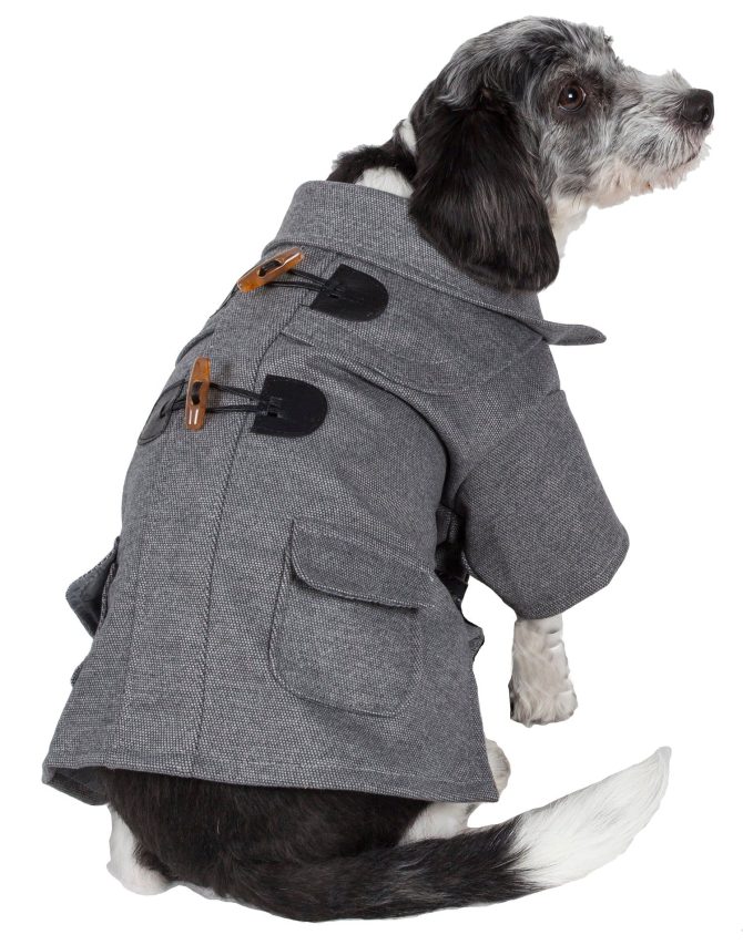 Military Static Rivited Fashion Collared Wool Pet Coat - Image 10