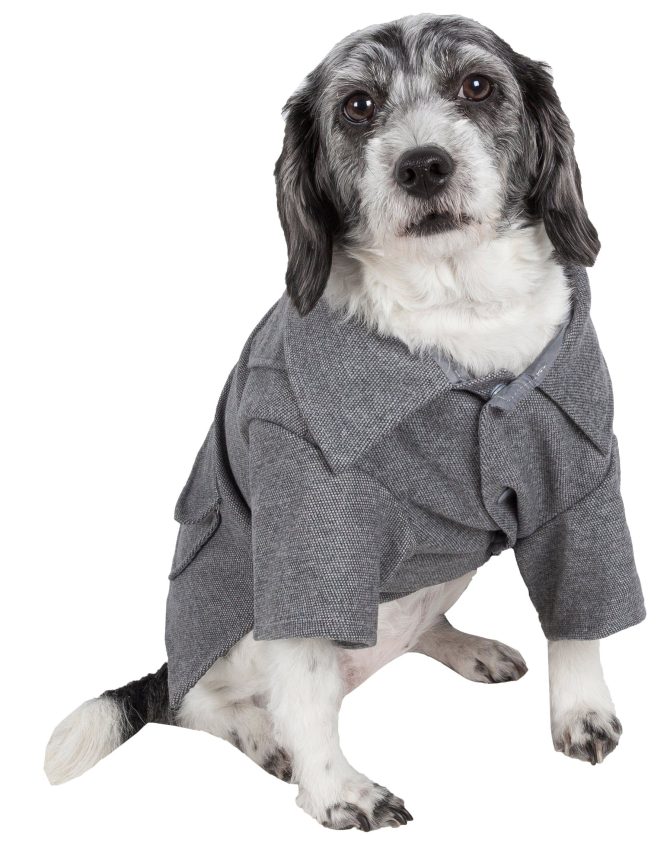 Military Static Rivited Fashion Collared Wool Pet Coat - Image 3