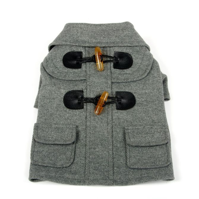 Military Static Rivited Fashion Collared Wool Pet Coat - Image 5