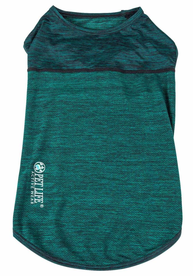 Pet Life Active 'Aero-Pawlse' Heathered Quick-Dry And 4-Way Stretch-Performance Dog Tank Top T-Shirt - Image 216