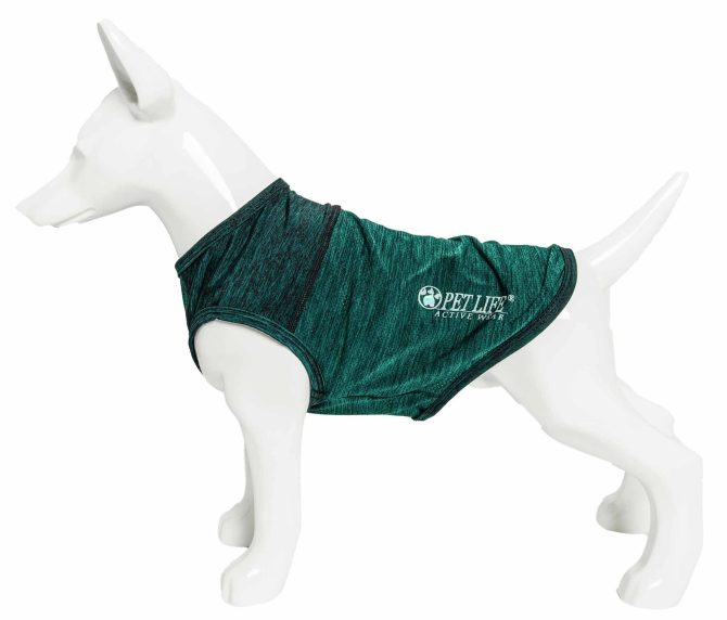 Pet Life Active 'Aero-Pawlse' Heathered Quick-Dry And 4-Way Stretch-Performance Dog Tank Top T-Shirt - Image 219