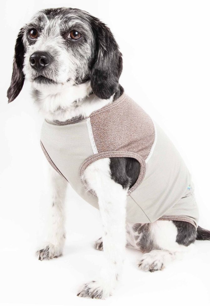 Pet Life Active 'Aero-Pawlse' Heathered Quick-Dry And 4-Way Stretch-Performance Dog Tank Top T-Shirt - Image 225