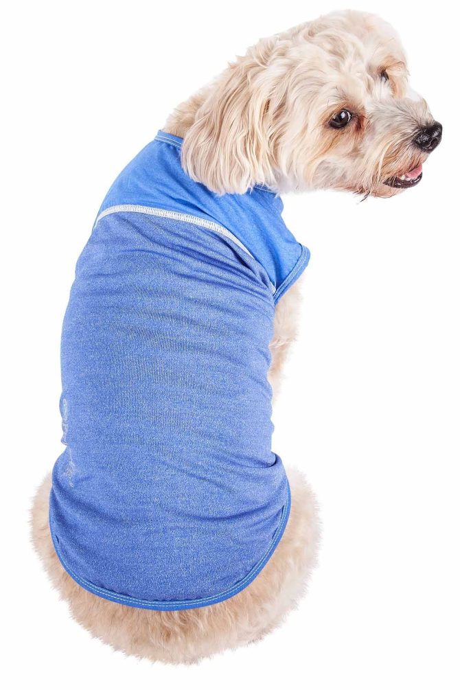 Pet Life Active 'Aero-Pawlse' Heathered Quick-Dry And 4-Way Stretch-Performance Dog Tank Top T-Shirt - Image 352