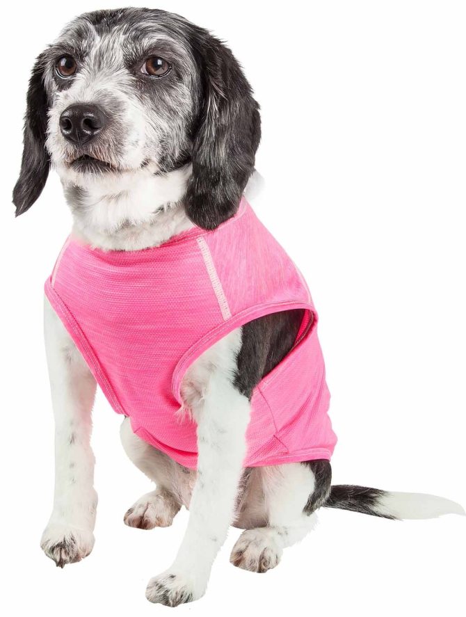 Pet Life Active 'Aero-Pawlse' Heathered Quick-Dry And 4-Way Stretch-Performance Dog Tank Top T-Shirt - Image 55