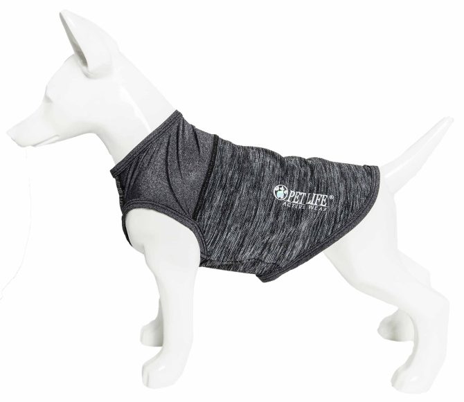 Pet Life Active 'Aero-Pawlse' Heathered Quick-Dry And 4-Way Stretch-Performance Dog Tank Top T-Shirt - Image 199