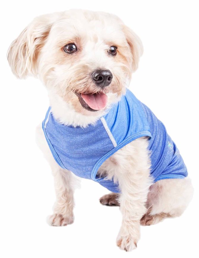 Pet Life Active 'Aero-Pawlse' Heathered Quick-Dry And 4-Way Stretch-Performance Dog Tank Top T-Shirt - Image 148