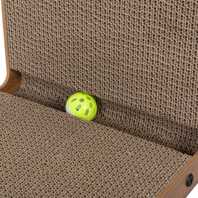 Indoor Cat Scratching Board for Small to Large Cat, Corrugated Board-Covered Cat Scratcher, Cat Scratching Pad with Bell and Built-in Toy - Image 17