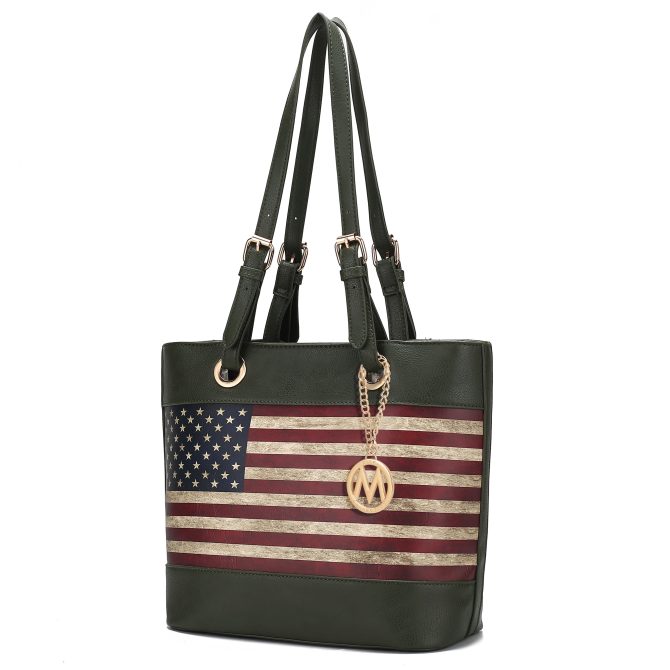 MKF Collection Vera Vegan Leather Patriotic Flag Pattern Women Tote Bag by Mia K - Image 13
