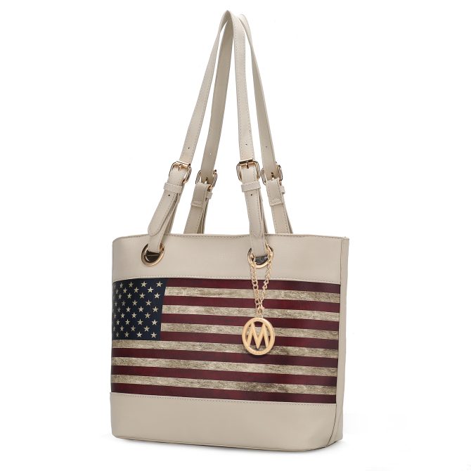 MKF Collection Vera Vegan Leather Patriotic Flag Pattern Women Tote Bag by Mia K - Image 7