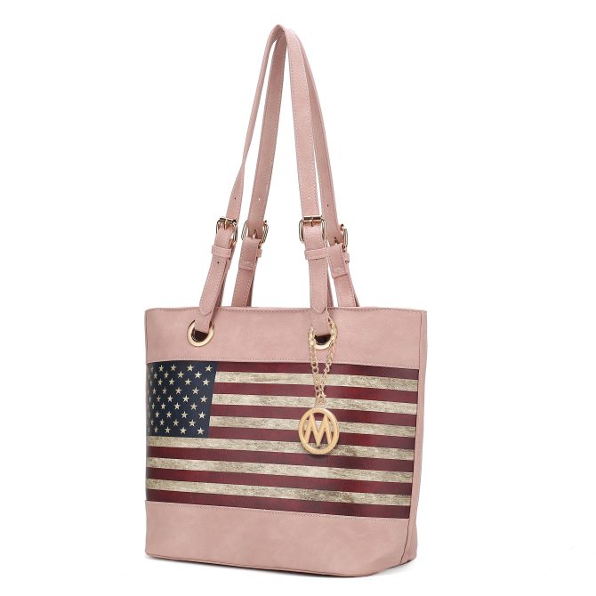 MKF Collection Vera Vegan Leather Patriotic Flag Pattern Women Tote Bag by Mia K - Image 31