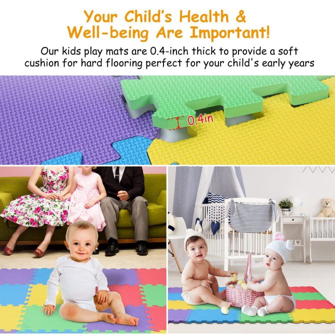 16Pcs Kids Puzzle Exercise Play Mat Interlocking Non-Toxic EVA Floor Mat Multi-Color Anti-Skid Playmat - Image 2