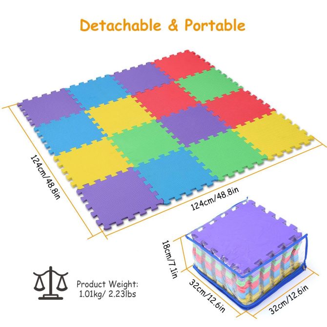 16Pcs Kids Puzzle Exercise Play Mat Interlocking Non-Toxic EVA Floor Mat Multi-Color Anti-Skid Playmat - Image 12