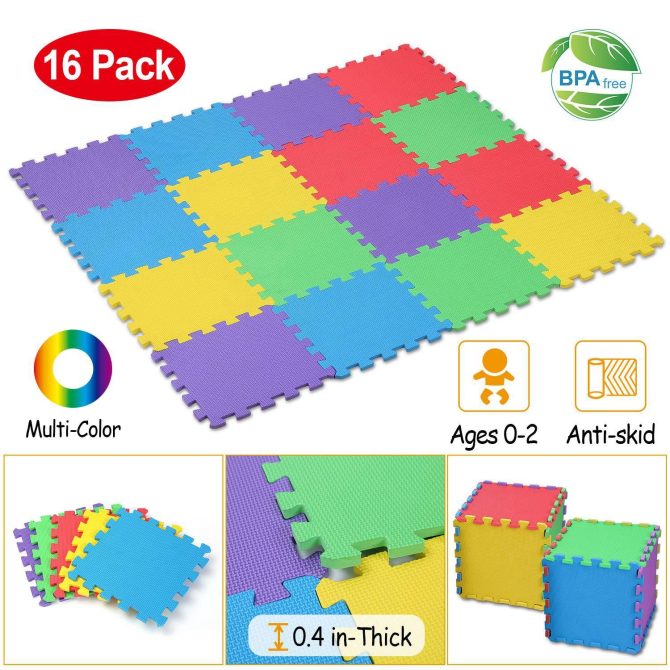 16Pcs Kids Puzzle Exercise Play Mat Interlocking Non-Toxic EVA Floor Mat Multi-Color Anti-Skid Playmat - Image 8