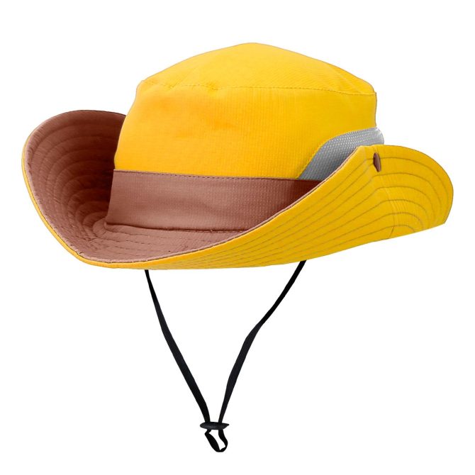 Women Summer Sun Bucket Hats Foldable UV Protection Cotton Cap Wide Brim Floppy Cap Packable Ponytail Mesh Travel Hat - Image 2