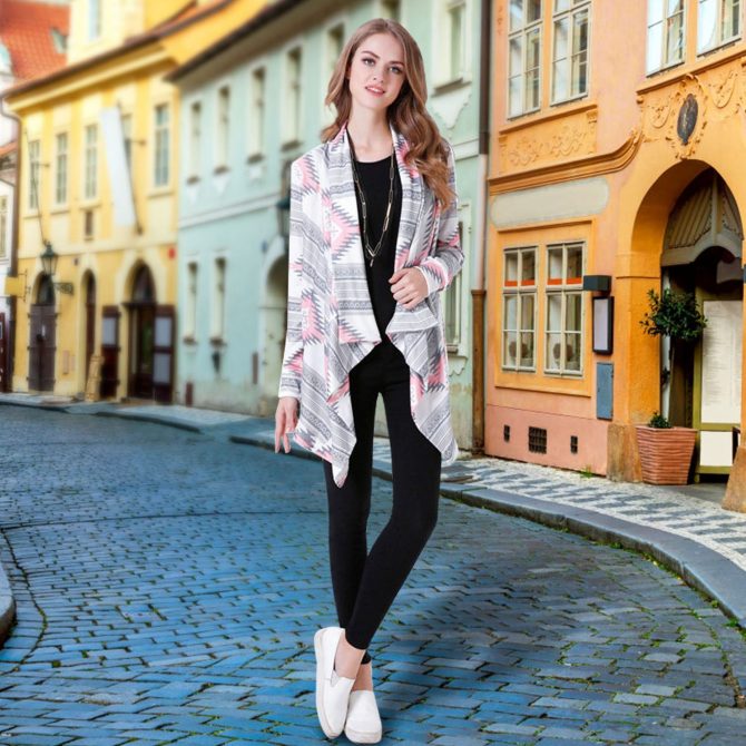 Women Open Front Cardigan Long Sleeve Shawl Neck Breathable Cardigan Well Collection - Image 28