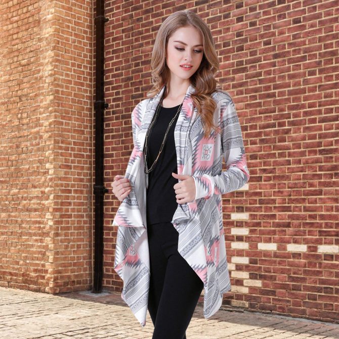 Women Open Front Cardigan Long Sleeve Shawl Neck Breathable Cardigan Well Collection - Image 30