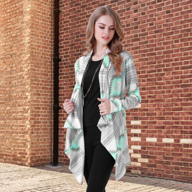 Women Open Front Cardigan Long Sleeve Shawl Neck Breathable Cardigan Well Collection - Image 43