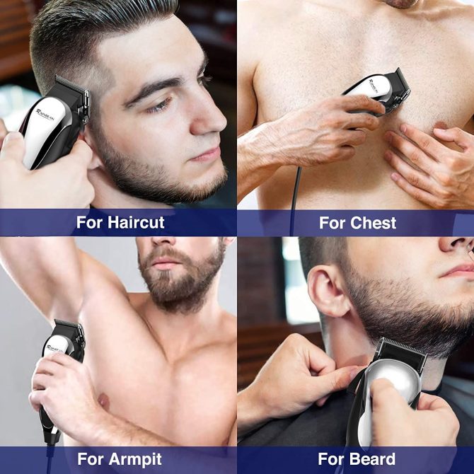 Hair Clippers RAINBEAN Corded Hair Clippers for Men Complete Hair and Beard Clipping and Trimming Kit - Image 6