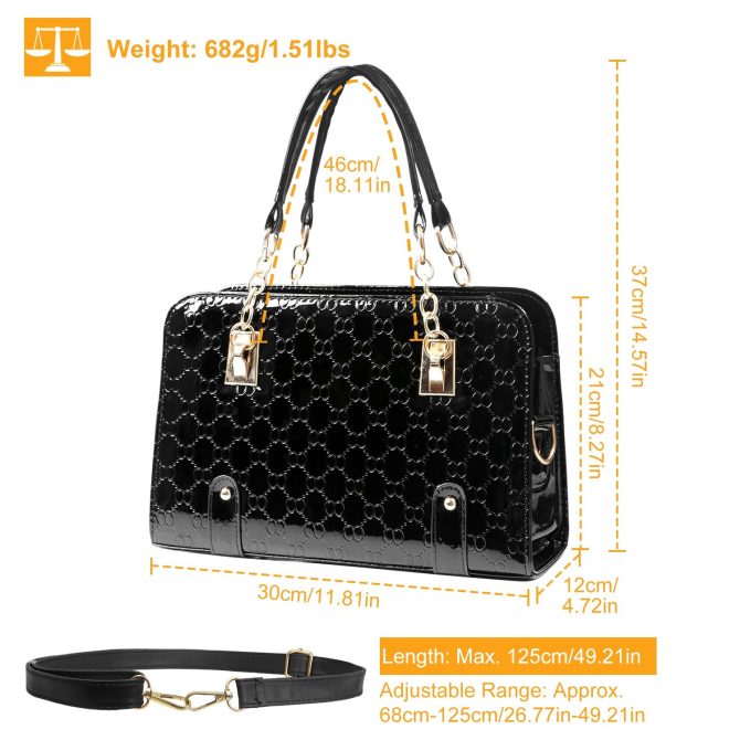 Women's Fashion Leather Handbag Lady Purses Tote Bags Shoulder Satchel Crossbody Bags - Image 9