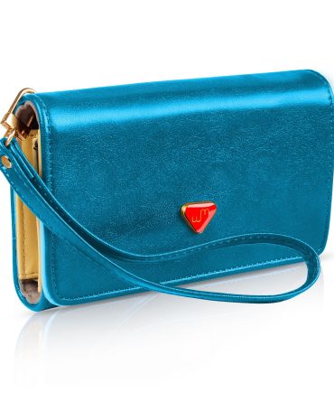 Women Wristlet Wallet PU Leather Lady Purse Credit Card Holder 4 Card Slots 3 Money Pouches 1 Coin Pocket