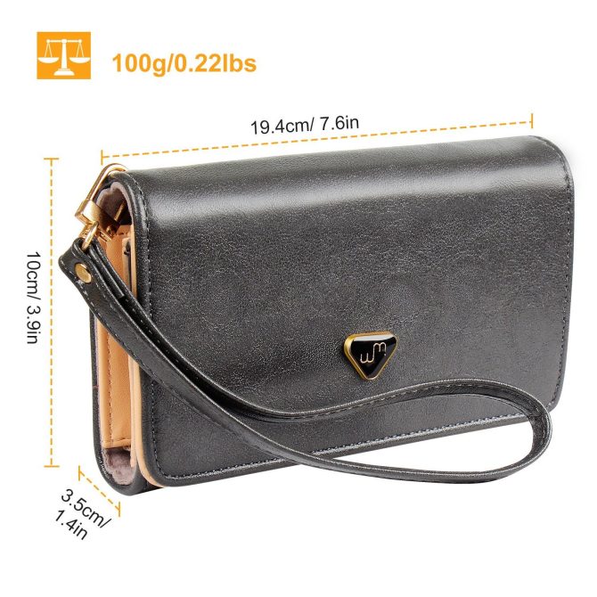Women Wristlet Wallet PU Leather Lady Purse Credit Card Holder 4 Card Slots 3 Money Pouches 1 Coin Pocket - Image 5