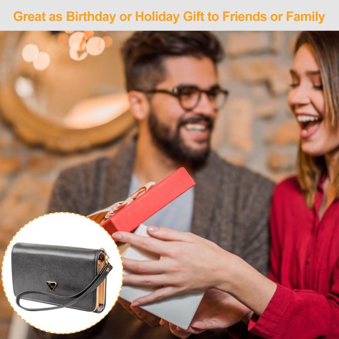 Women Wristlet Wallet PU Leather Lady Purse Credit Card Holder 4 Card Slots 3 Money Pouches 1 Coin Pocket - Image 9