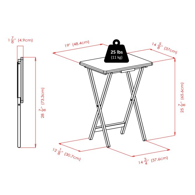 Alex 5-Pc Snack Table Set; Walnut - Image 12