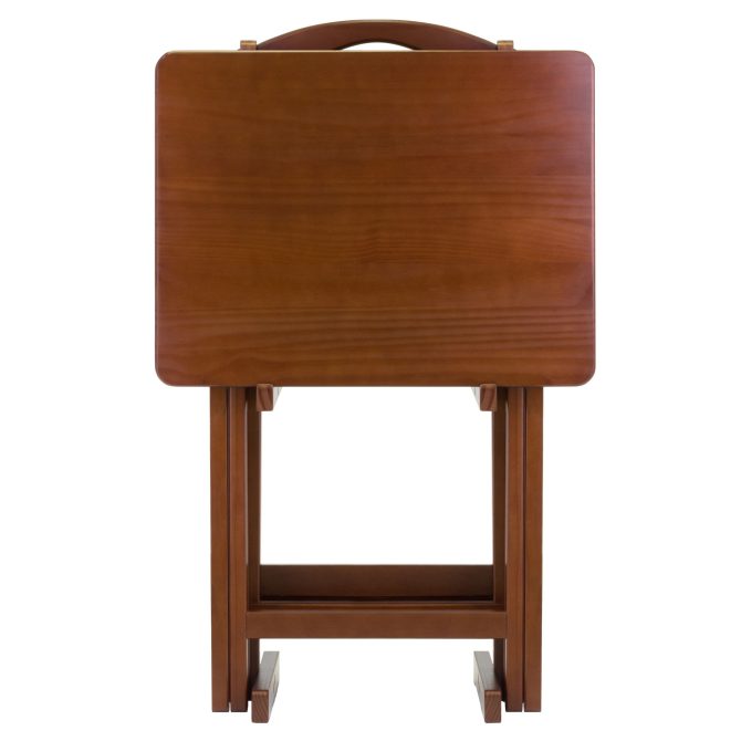 Alex 5-Pc Snack Table Set; Walnut - Image 5