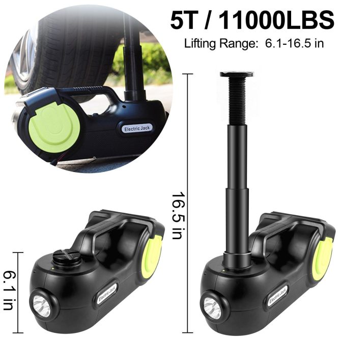 VEVOR Electric Car Jack 5 Ton Car Jack Hydraulic, Electric Floor Jack with Electric Impact Wrench, LED Light Hydraulic Jack Car Repair Tool, 135-360 mm Lifting Range for SUV MPV Sedan Truck Repair - Image 2