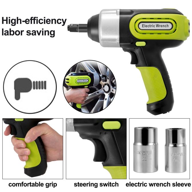 VEVOR Electric Car Jack 5 Ton Car Jack Hydraulic, Electric Floor Jack with Electric Impact Wrench, LED Light Hydraulic Jack Car Repair Tool, 135-360 mm Lifting Range for SUV MPV Sedan Truck Repair - Image 4