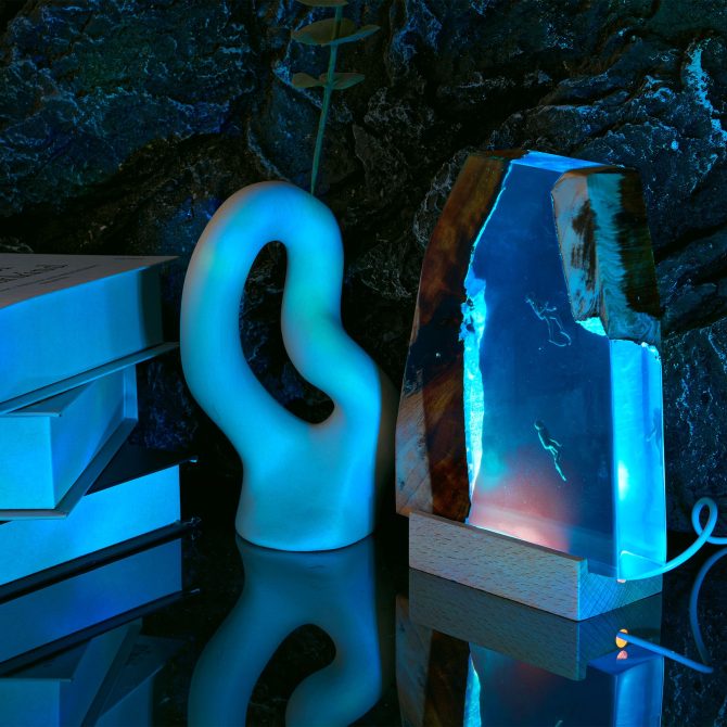 Resin Ocean Lamp,Shark and Diver resin wood lamp, Ambient Night Light, Holiday Christmas Gifts - Image 8