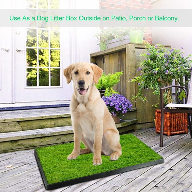 25"×20" Dog Toilet Indoor Puppy Training Pad, Dog Potty Pet Training Grass Mat, Removable Waste Tray for Easier Clean Up, Artificial Turf - Image 5