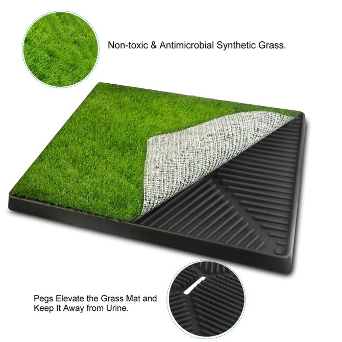 25"×20" Dog Toilet Indoor Puppy Training Pad, Dog Potty Pet Training Grass Mat, Removable Waste Tray for Easier Clean Up, Artificial Turf - Image 8