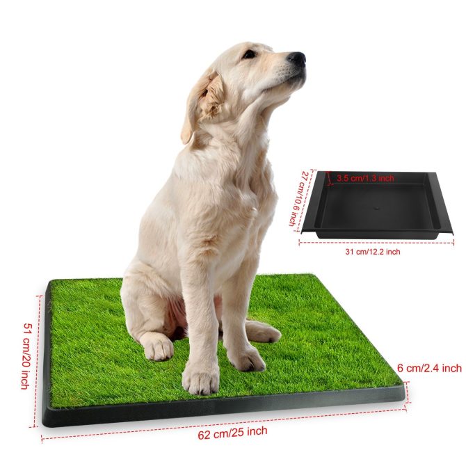 25"×20" Dog Toilet Indoor Puppy Training Pad, Dog Potty Pet Training Grass Mat, Removable Waste Tray for Easier Clean Up, Artificial Turf - Image 9