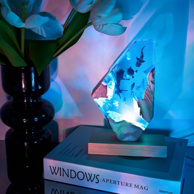 Resin Ocean Lamp,Shark and Diver resin wood lamp, Ambient Night Light, Holiday Christmas Gifts - Image 2