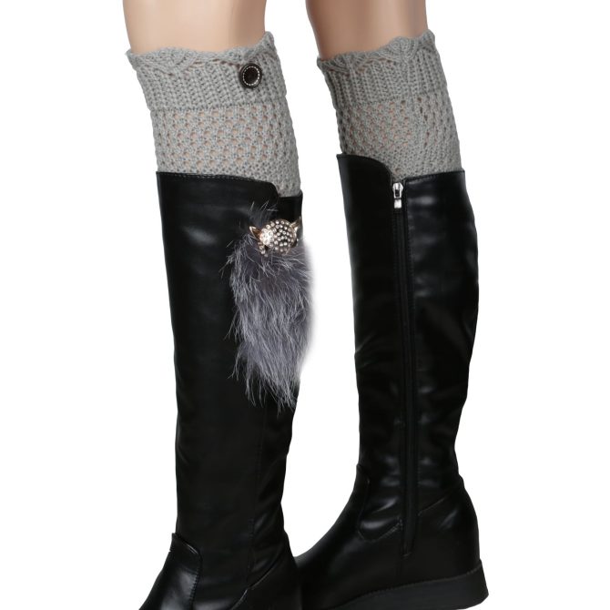 Women Winter Crochet Knit Leg Warmers - Image 16