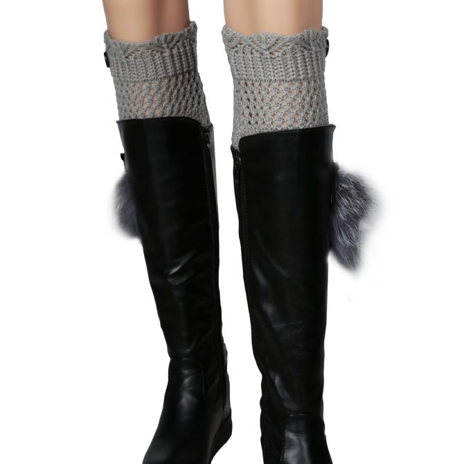 Women Winter Crochet Knit Leg Warmers - Image 17