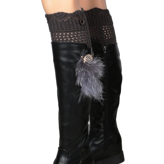 Women Winter Crochet Knit Leg Warmers - Image 34
