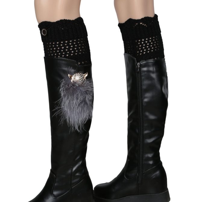 Women Winter Crochet Knit Leg Warmers - Image 24