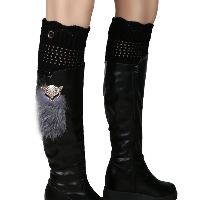 Women Winter Crochet Knit Leg Warmers - Image 26