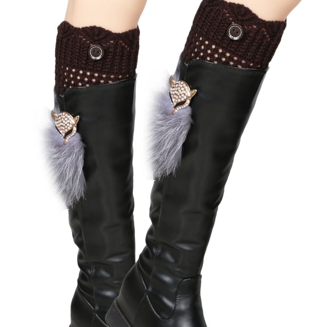 Women Winter Crochet Knit Leg Warmers - Image 44