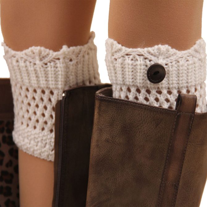 Women Winter Crochet Knit Leg Warmers - Image 7