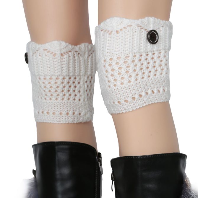 Women Winter Crochet Knit Leg Warmers - Image 10