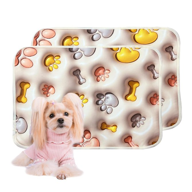 Qeils Reusable Puppy Pads, Washable Pee Pads for Dogs 2 Pcs 18"x24" 3D Printed Super Absorbent Leakproof Dog Training Pads, Non-Slip Potty Pads for Whelping, Incontinence, Playpen, Crate, Kennel - Image 7