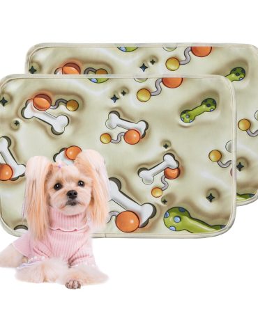 Qeils Reusable Puppy Pads, Washable Pee Pads for Dogs 2 Pcs 18"x24" 3D Printed Super Absorbent Leakproof Dog Training Pads, Non-Slip Potty Pads for Whelping, Incontinence, Playpen, Crate, Kennel
