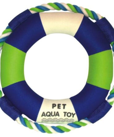Pet Life 'Life Raver' Rounded Squeaking and Jute Rope Floating Dog Toy